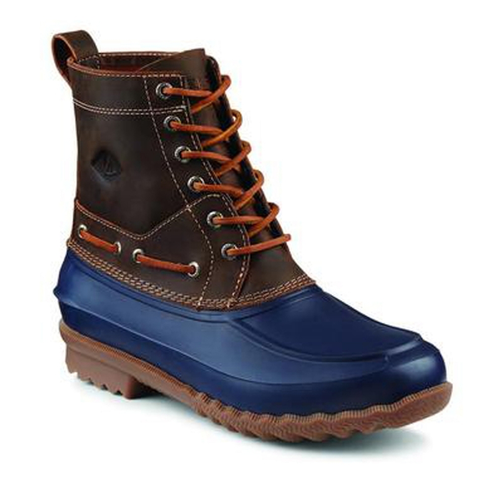 Men's Decoy Duck Boot in Dark Tan and Navy by Sperry